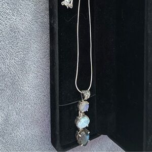 Delicate Silver Pendant Necklace with Colorful Beads